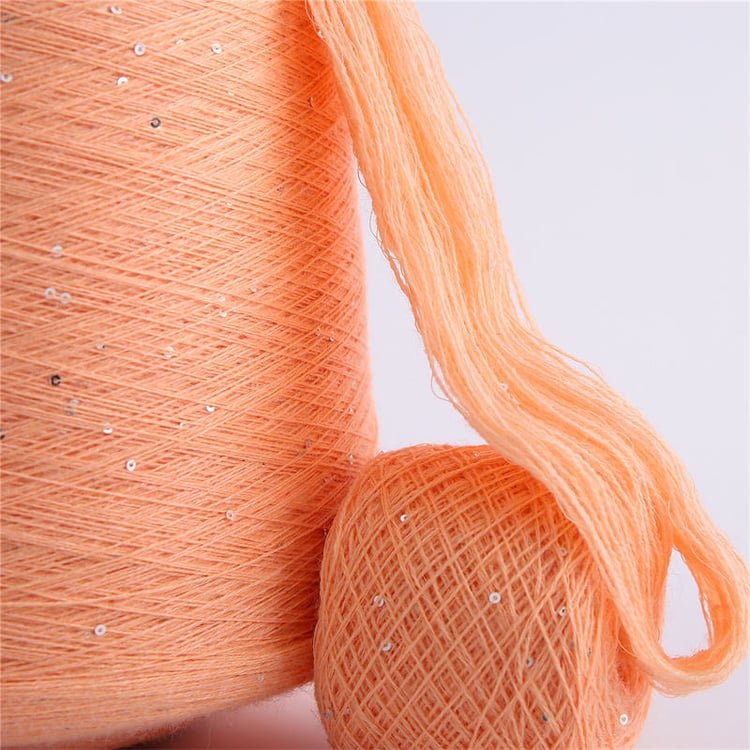 Hand woven cheap blended yarn, sequin yarn