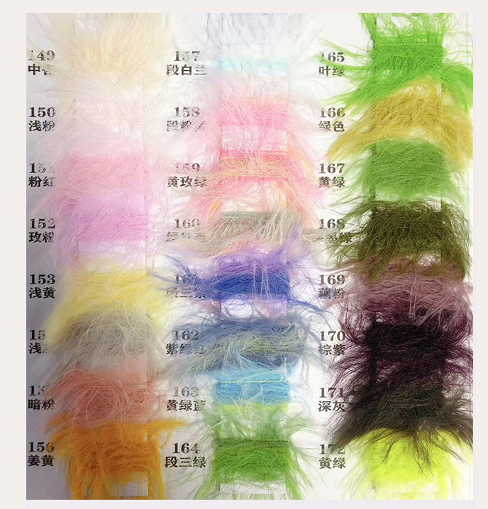 Pemasok benang rajut Yarn01, ini adalah kartu warna benang bulu 3 kami