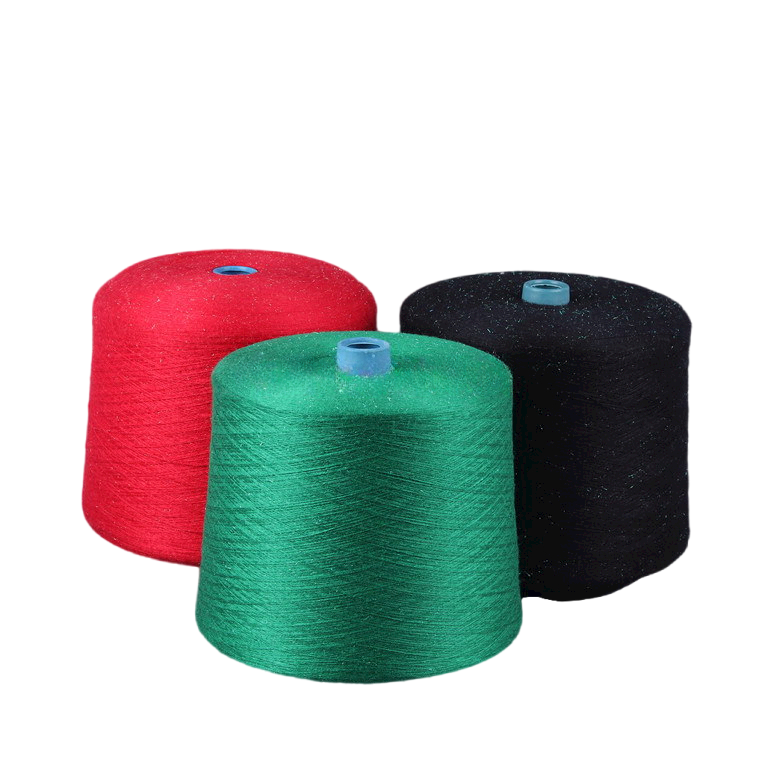 Hilo de mezcla de seda brillante, 47% viscosa, 22% nylon, 26% poliéster, 5% seda brillante