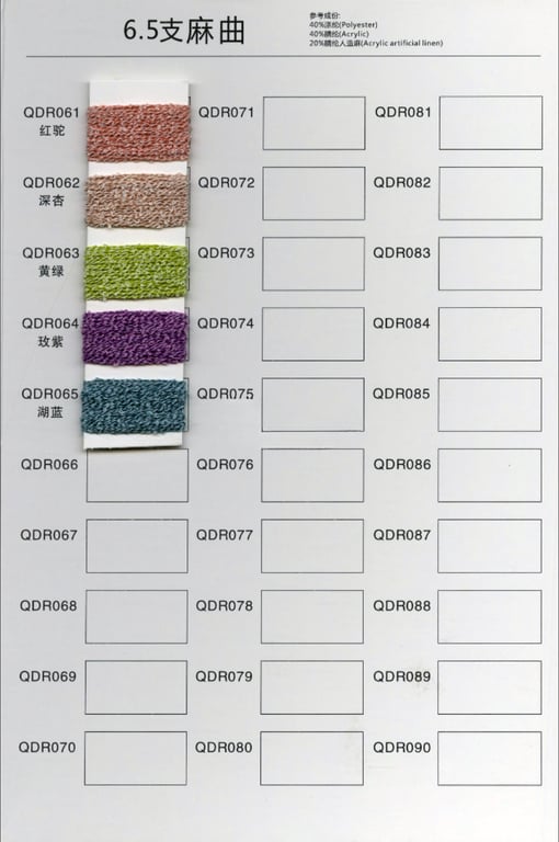 Yarn color card, yarn acr&iacute;lico al por mayor color card