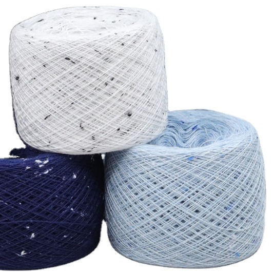 Color polka dot cotton yarn high toughness 98% cotton 2% polyester blended yarn ring spinning wholesale, color dot cotton ring spinning wholesale, 32S/2C color dot cotton ring spinning wholesale, color dot cotton polyester blended yarn ring spinning wholesale