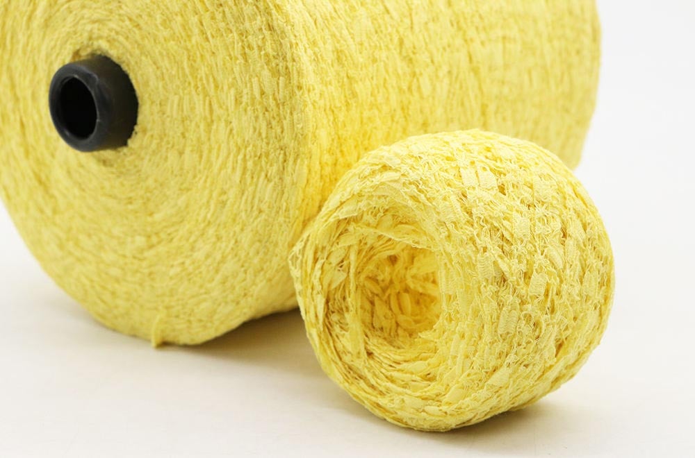 Yellow nylon blended yarn, cotton blended yarn, knitted yarn