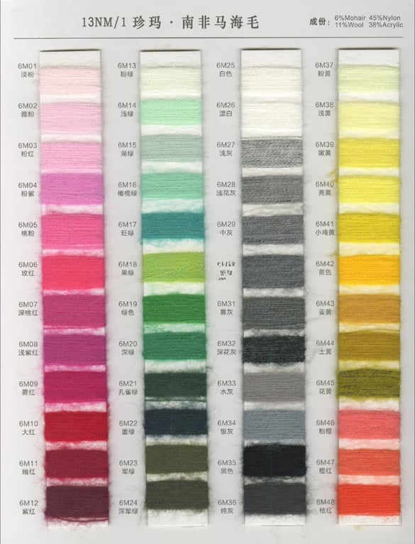 Fancy yarn source factory dyeing custom, 13nm/1 baja proporci&oacute;n mohair source factory dyeing custom, 6% mohair 11% lana 38% acr&iacute;lico 45% nylon blended yarn source factory dyeing custom, 13nm/1 Jumbo mohair sudafricano source factory dyeing custom