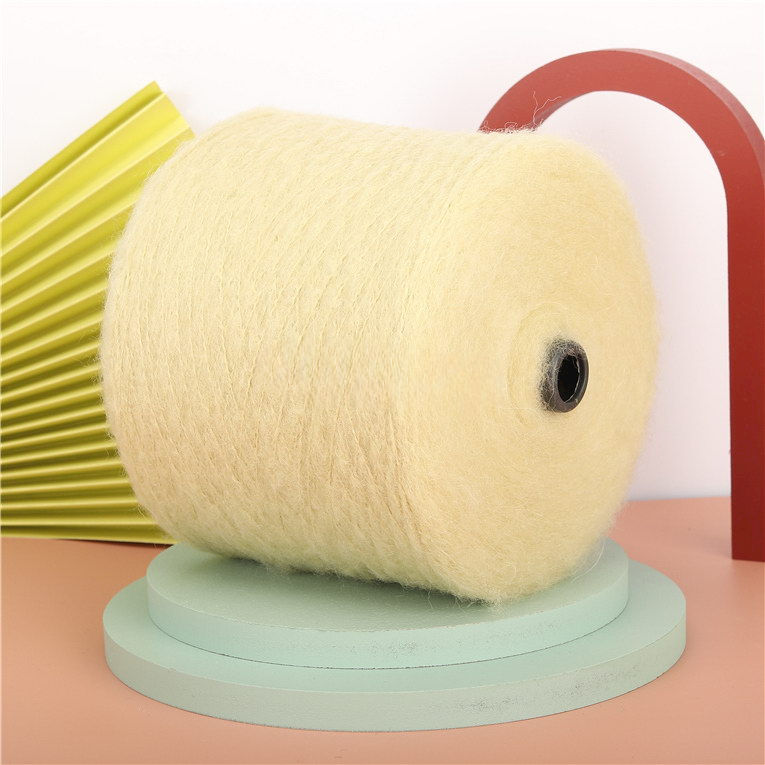 2.6nm/1 acrylic blend yarn, 7% wool, 51% acrylic, 22% polyester, 20% nylon, pile yarn