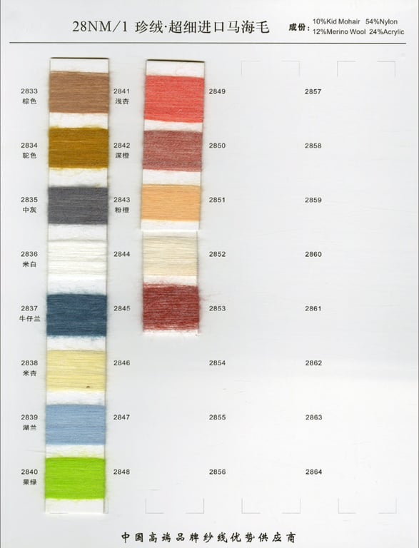 Benang benang 01, kartu warna benang mohair 2