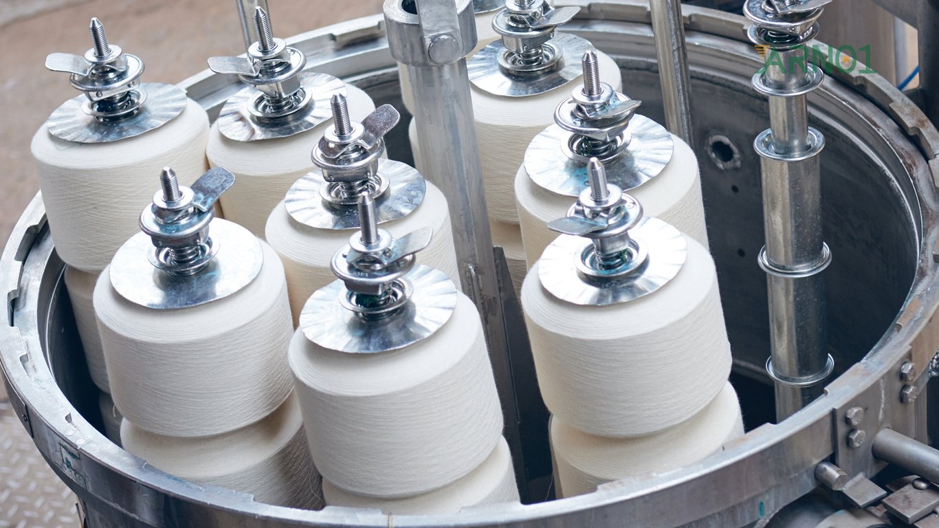 Proses produksi benang core-spun Proses produksi benang core-spun