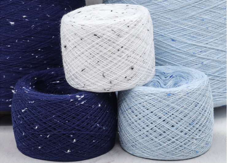 Color dot cotton yarn high toughness 98% cotton 2% polyester blended yarn supply wholesale, color dot cotton supply wholesale, 32S/2C color dot cotton supply wholesale, color dot cotton polyester blended yarn supply wholesale