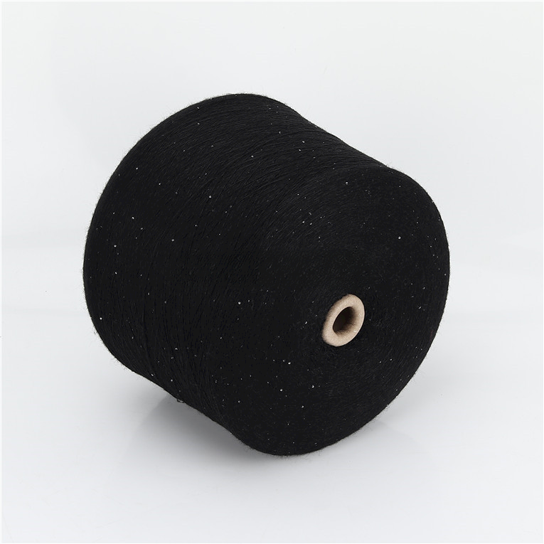 Negro glitter yarn, negro beadcore yarn al por mayor